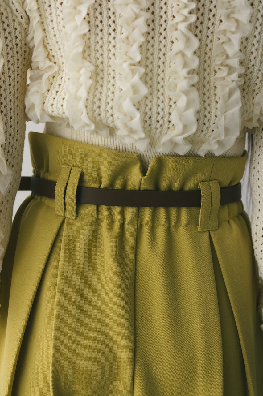 ハイウエストタックワイドパンツ YEL M