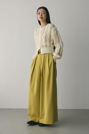 ハイウエストタックワイドパンツ