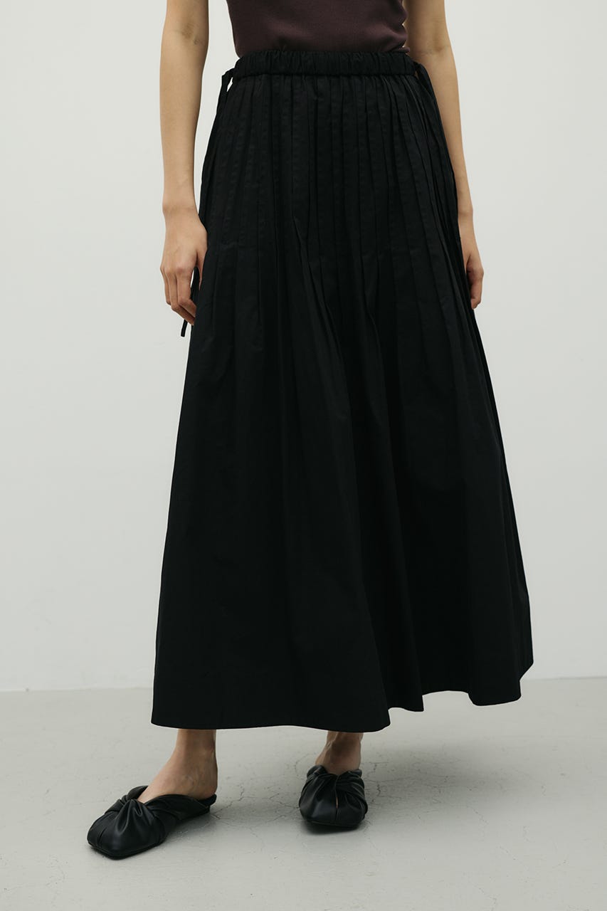 タックプリーツフレアスカート BLK M