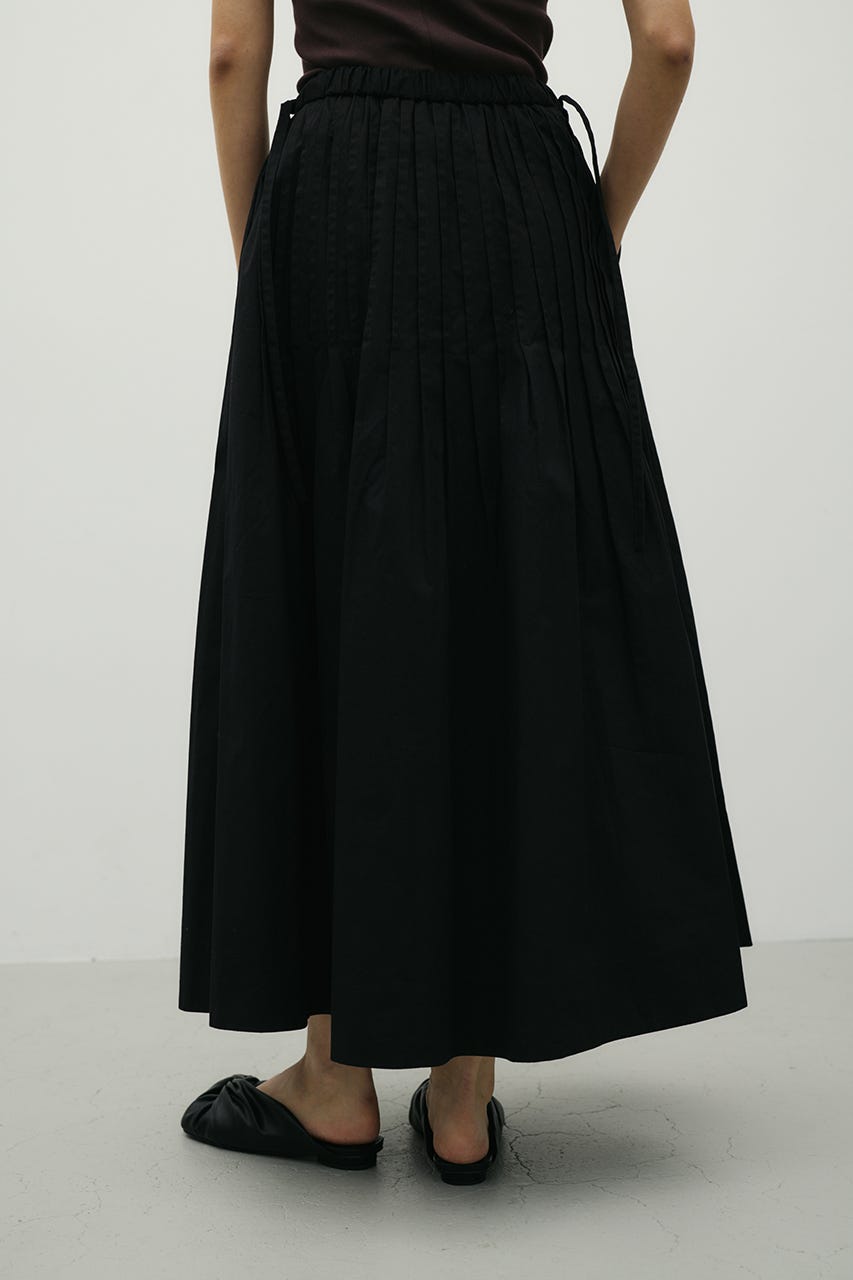 タックプリーツフレアスカート BLK M