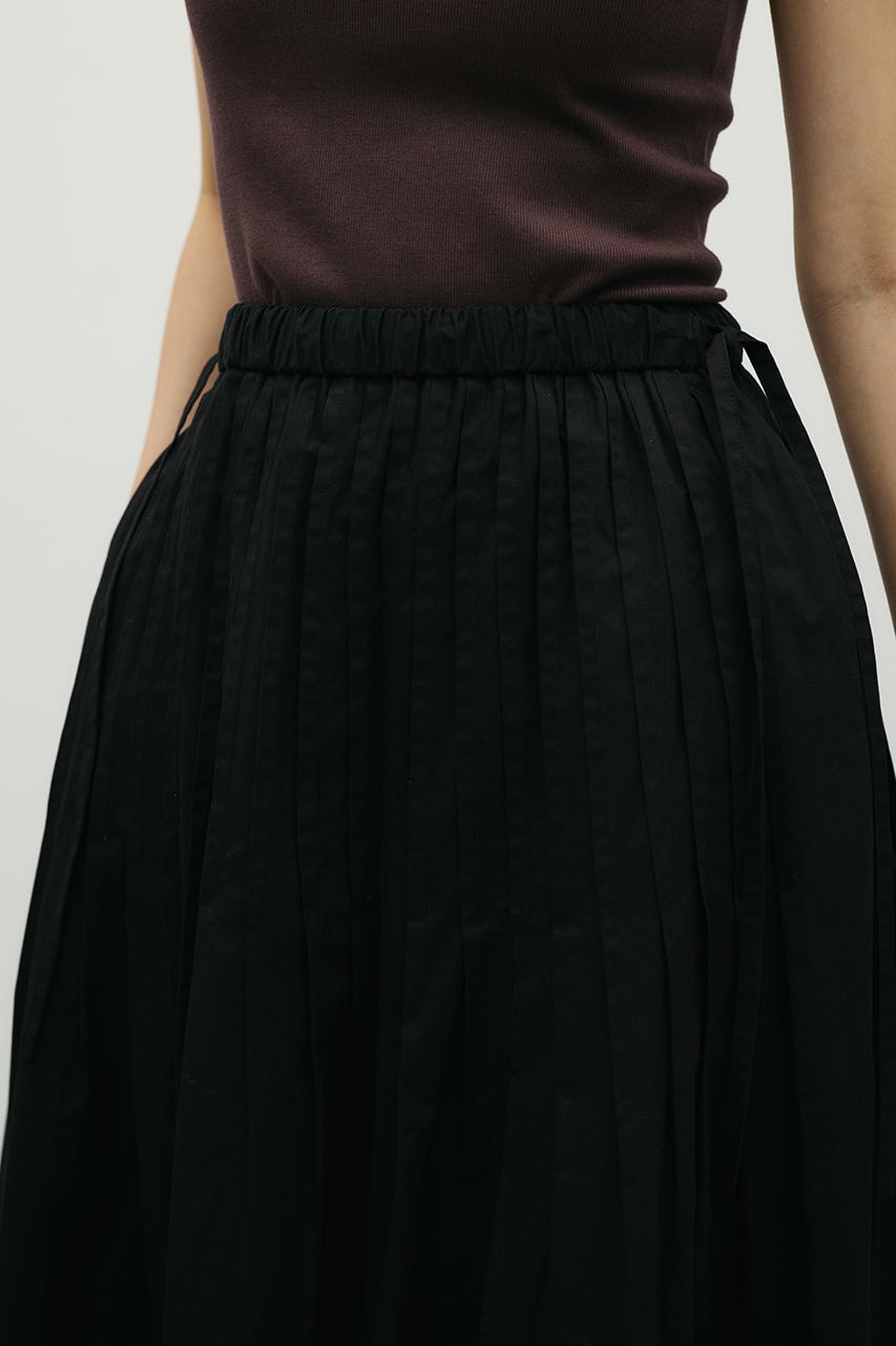 タックプリーツフレアスカート BLK M