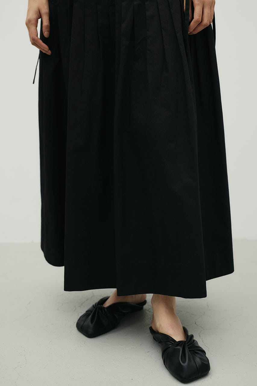 タックプリーツフレアスカート BLK M