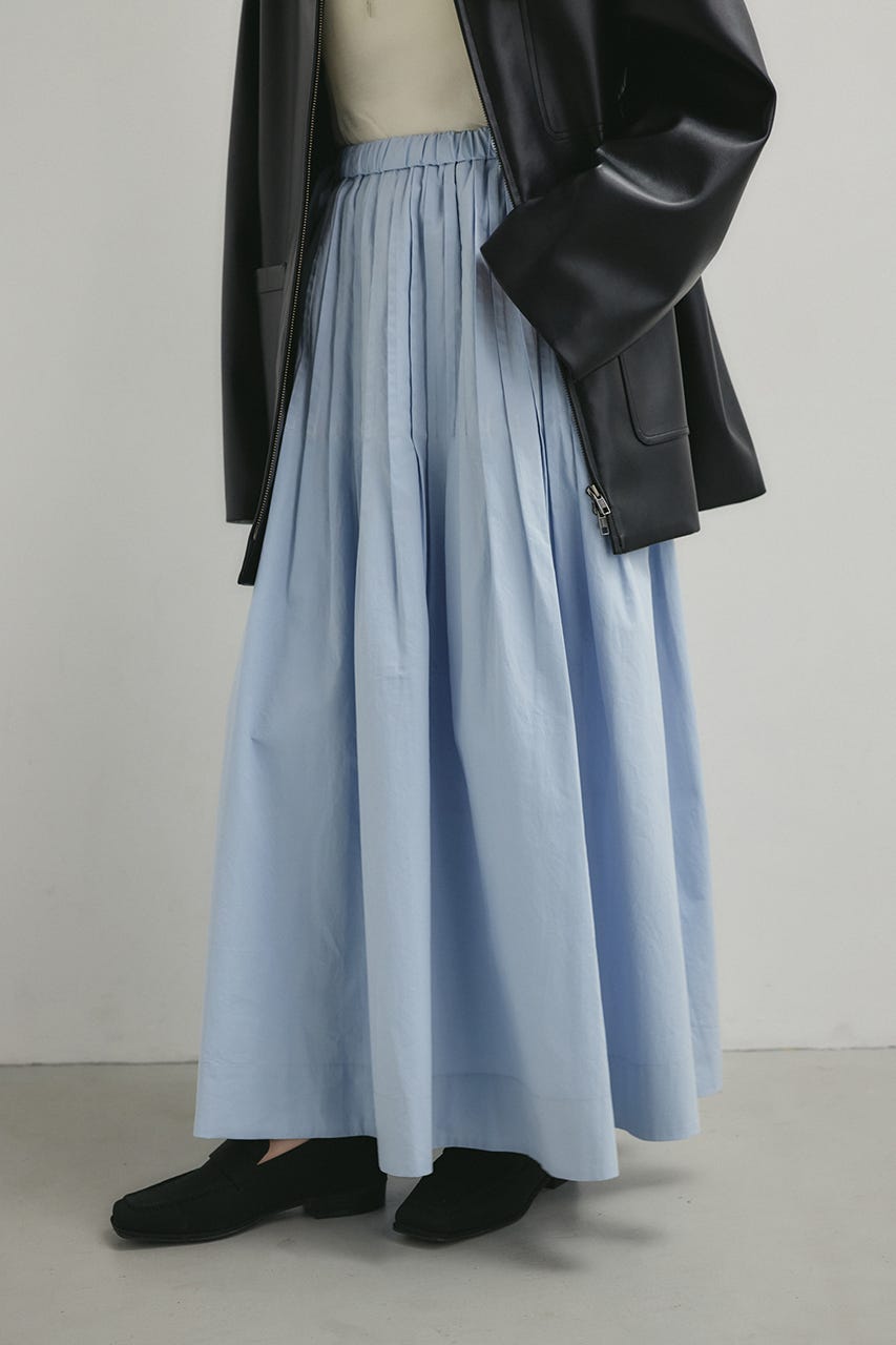 タックプリーツフレアスカート SAX S