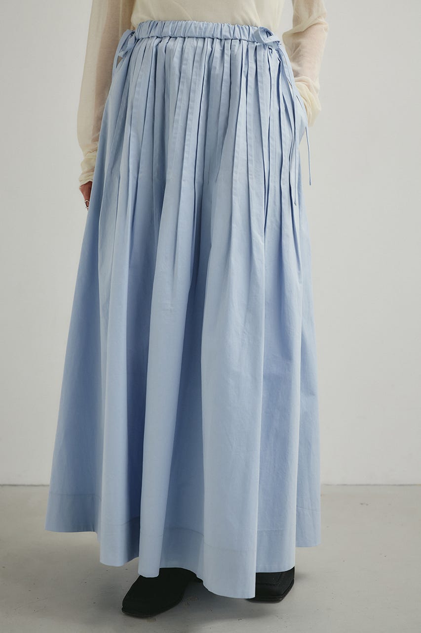 タックプリーツフレアスカート SAX S