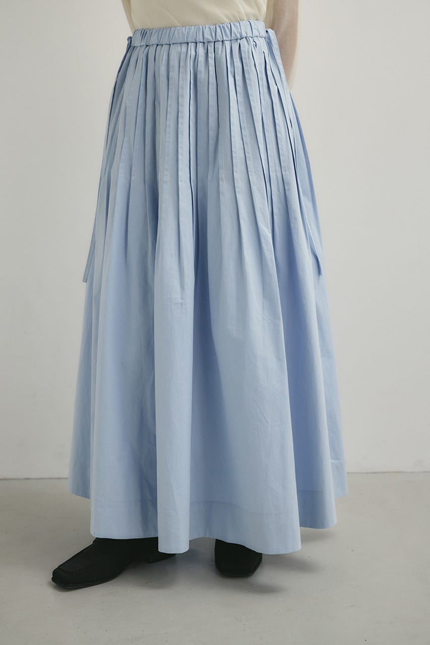 タックプリーツフレアスカート SAX S