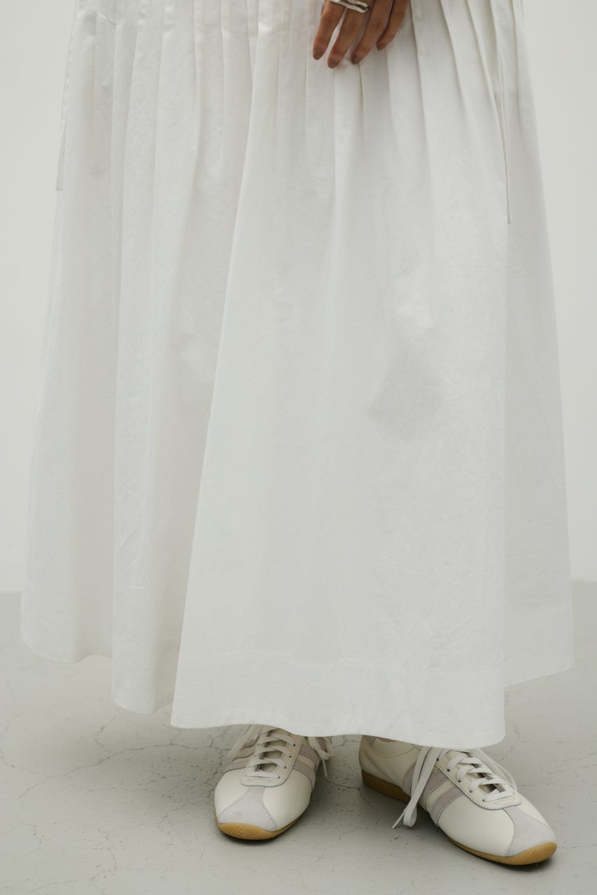 タックプリーツフレアスカート WHT M