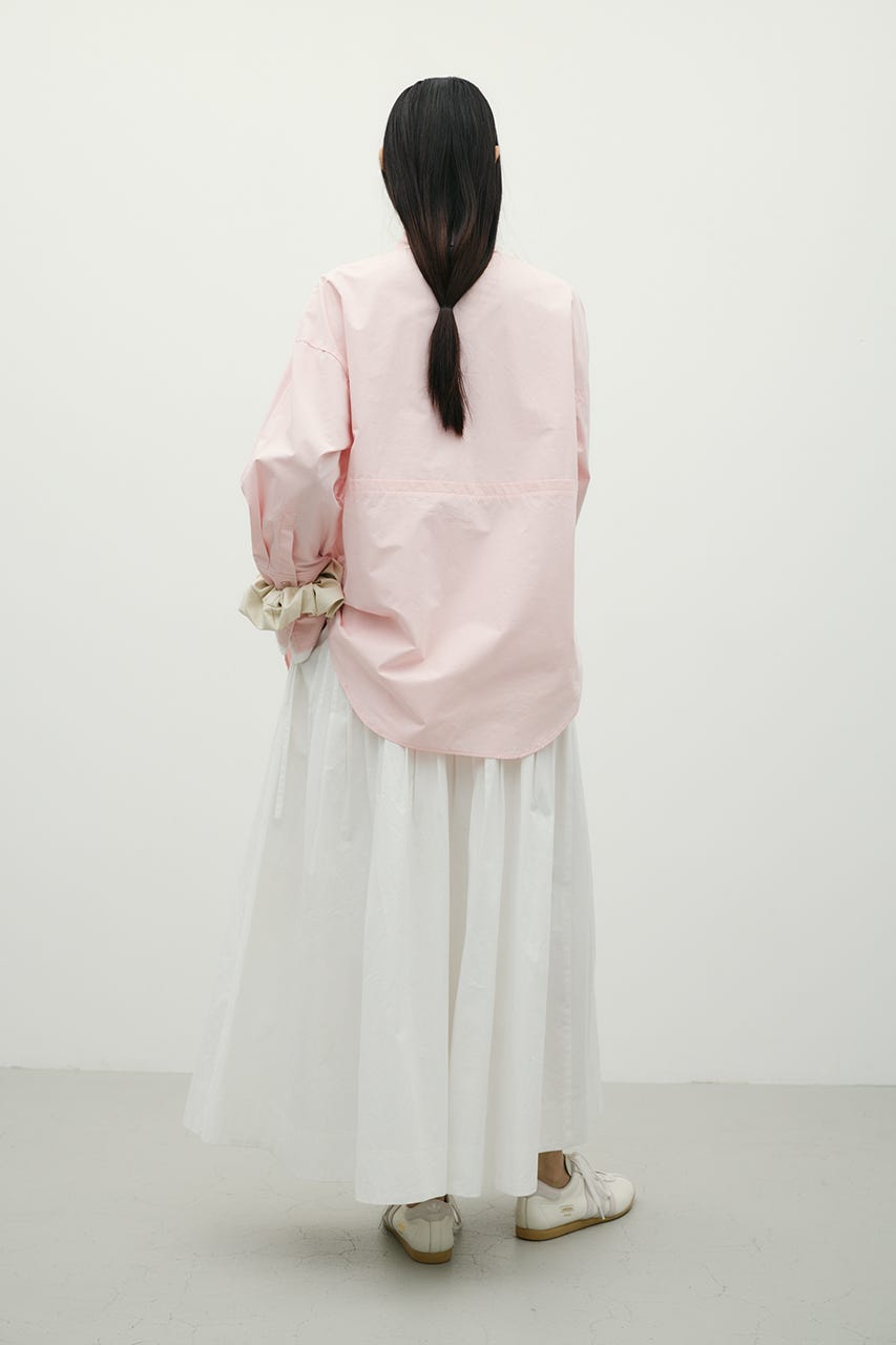 タックプリーツフレアスカート WHT M