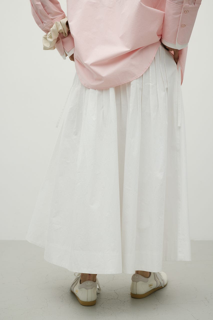 タックプリーツフレアスカート WHT M