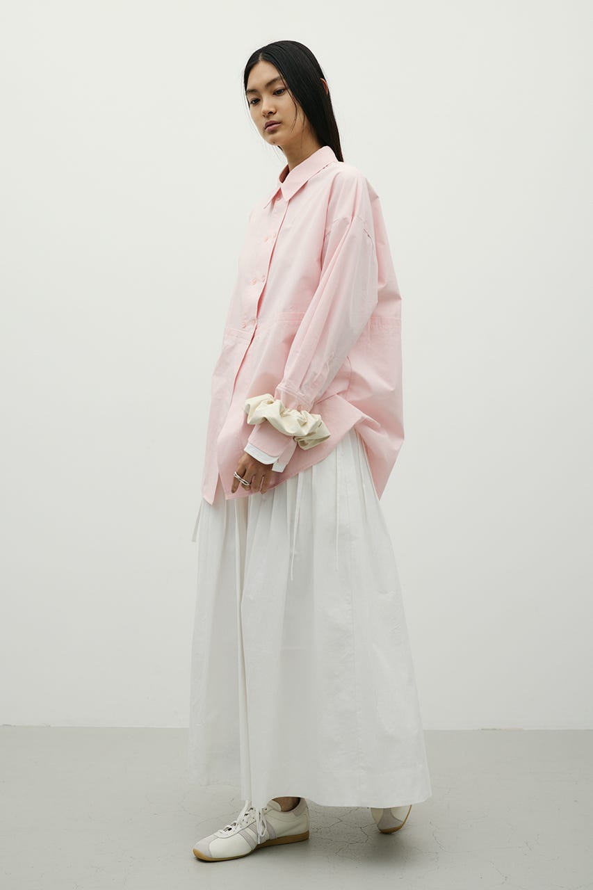 タックプリーツフレアスカート WHT M