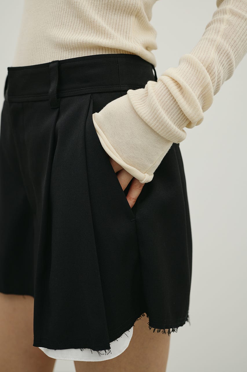 リメイクライクショートパンツ BLK S