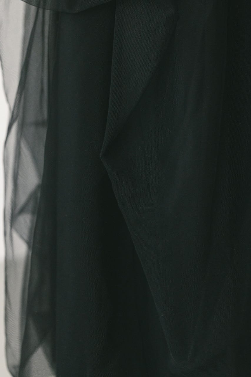 ランダムティアードチュールスカート BLK S