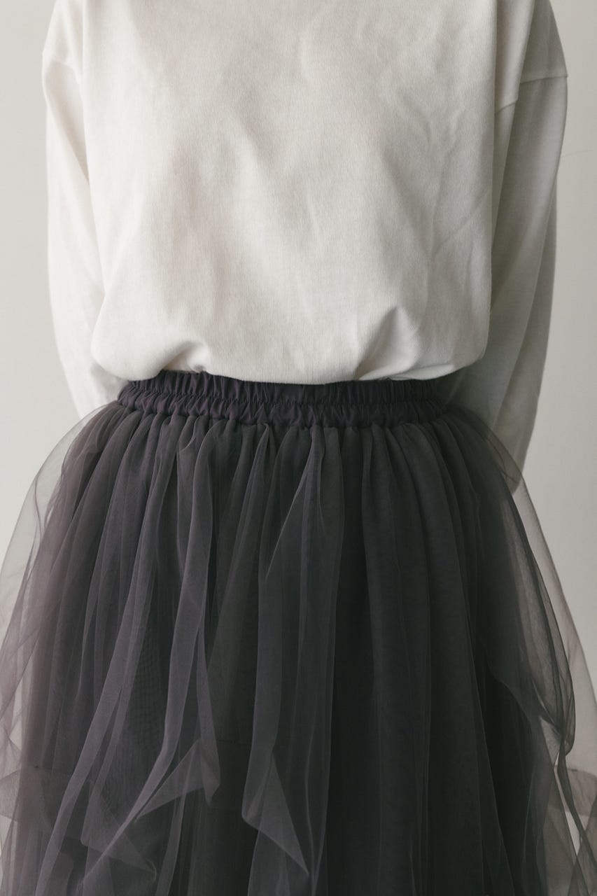 ランダムティアードチュールスカート PUR S