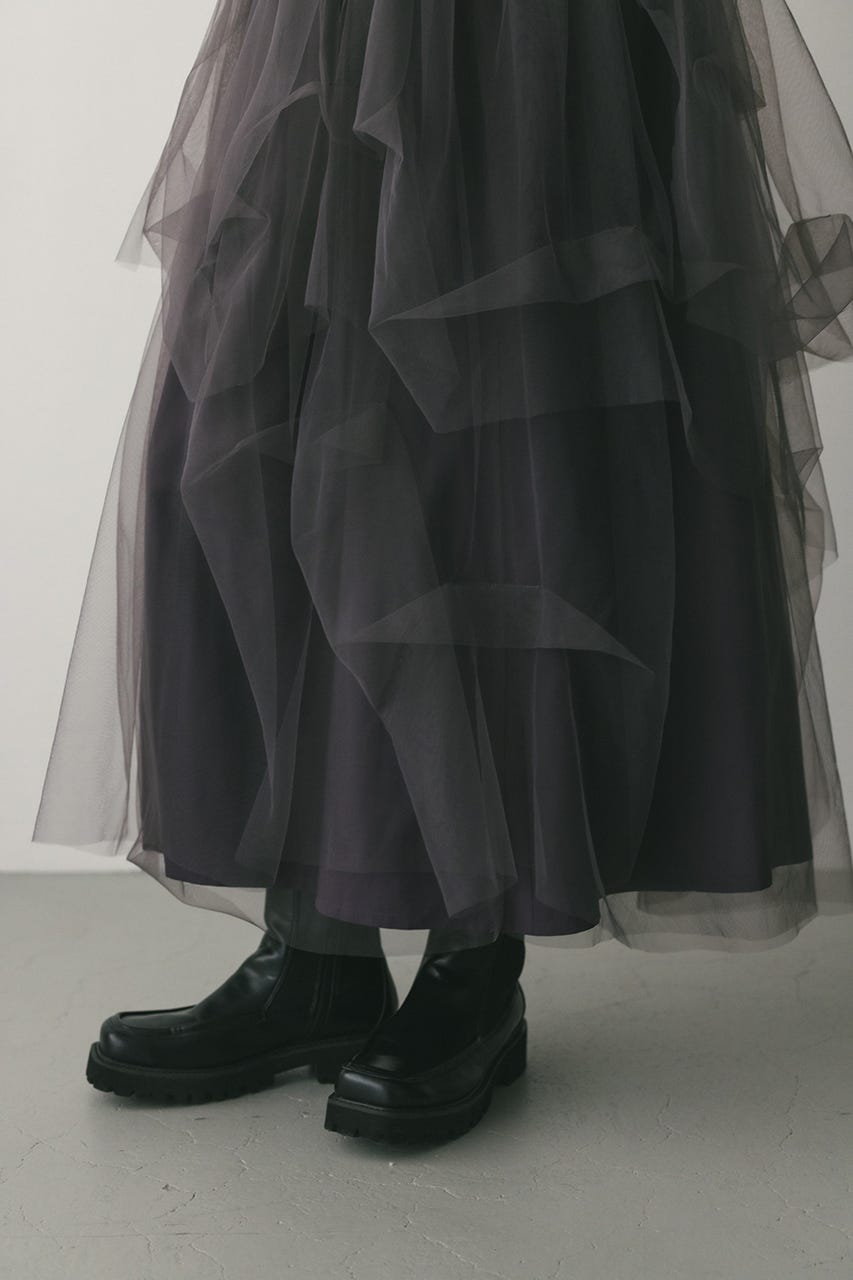 ランダムティアードチュールスカート PUR S