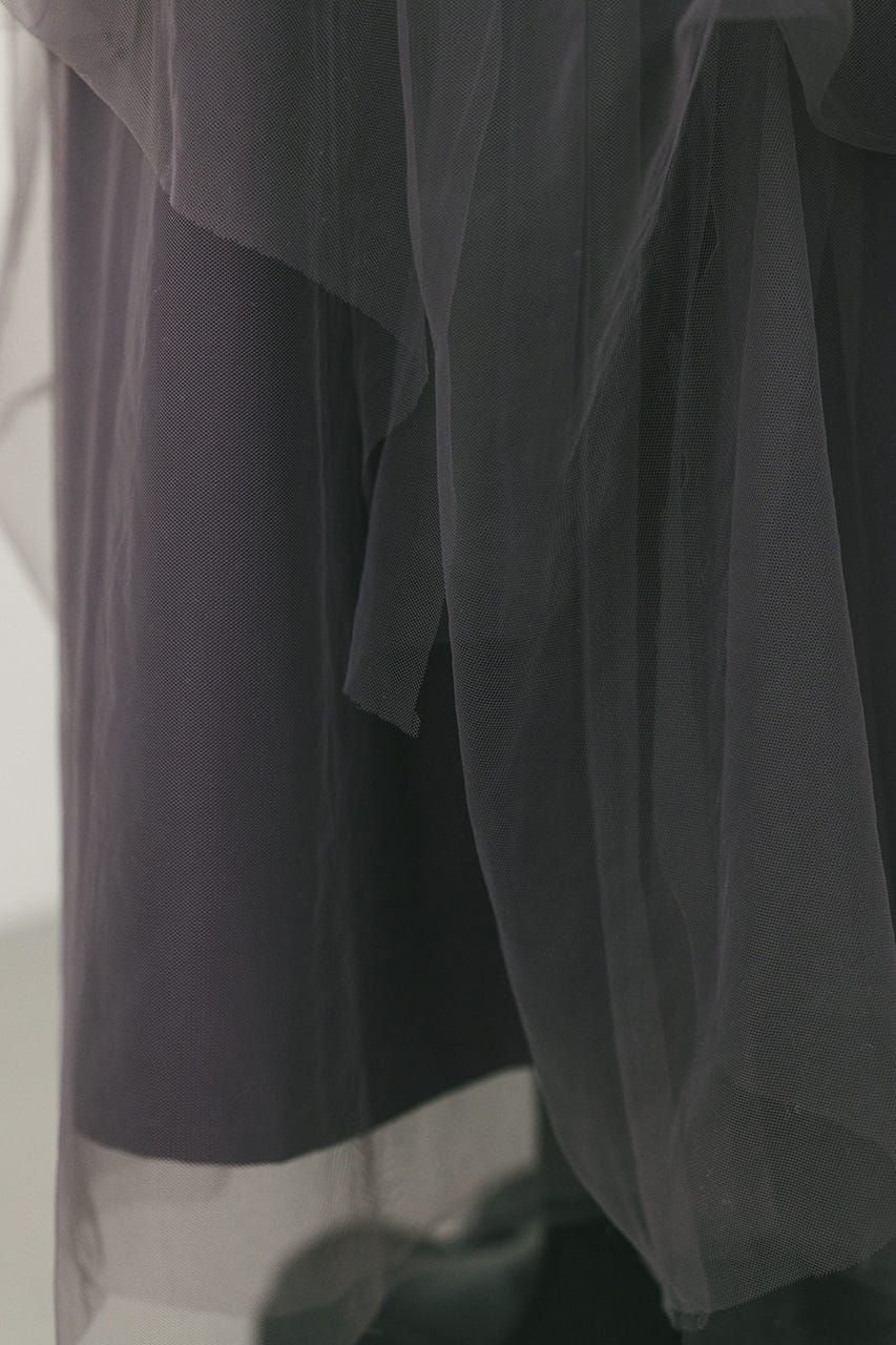 ランダムティアードチュールスカート PUR S