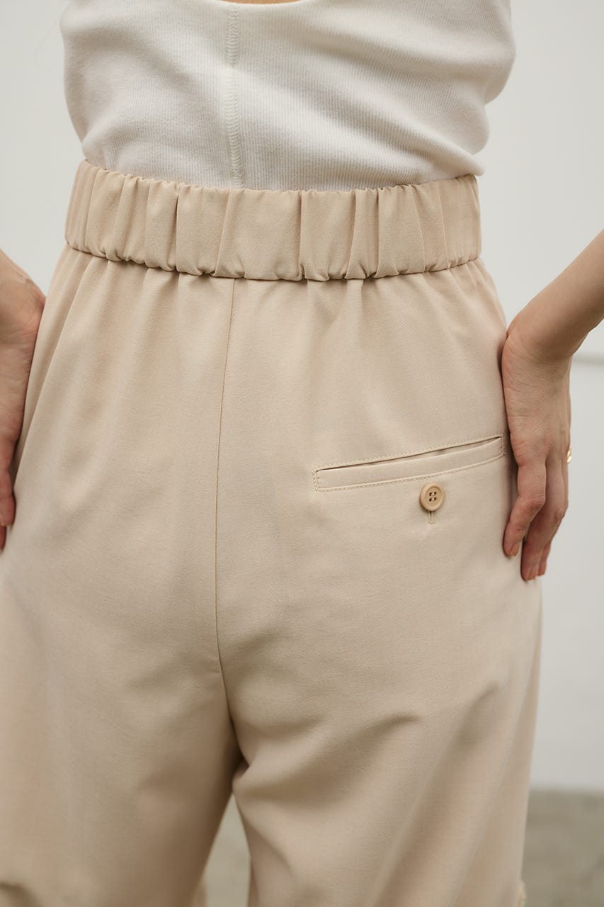 フラワーエンブロイダリータックパンツ BEG S