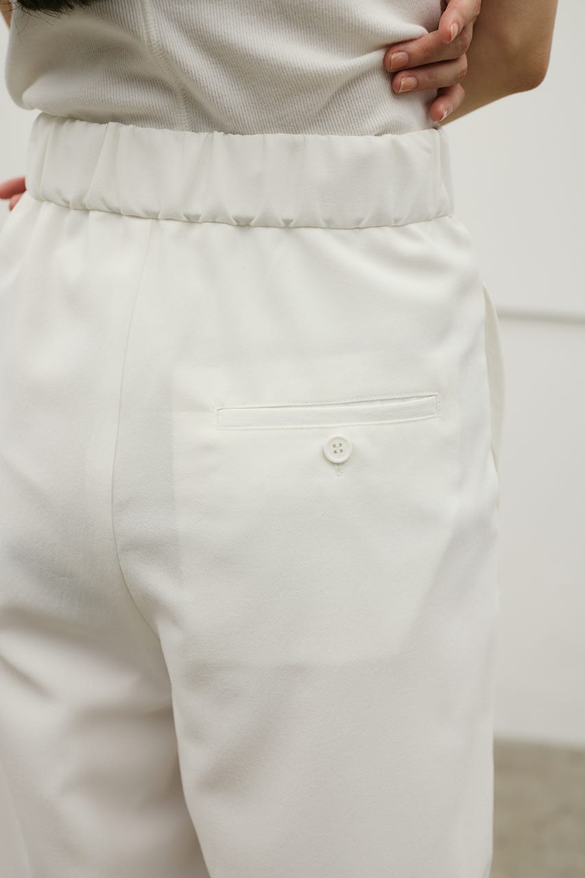 フラワーエンブロイダリータックパンツ WHT M