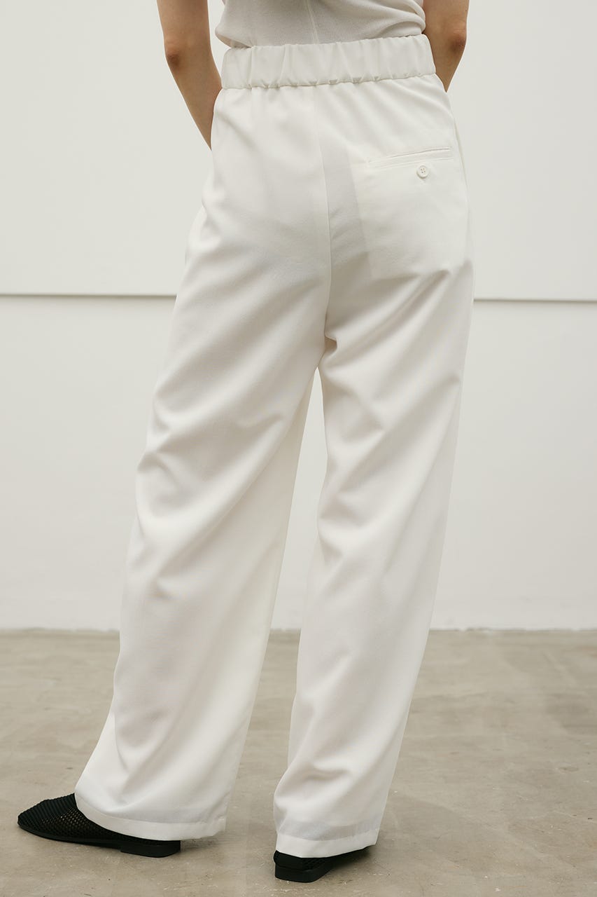 フラワーエンブロイダリータックパンツ WHT M