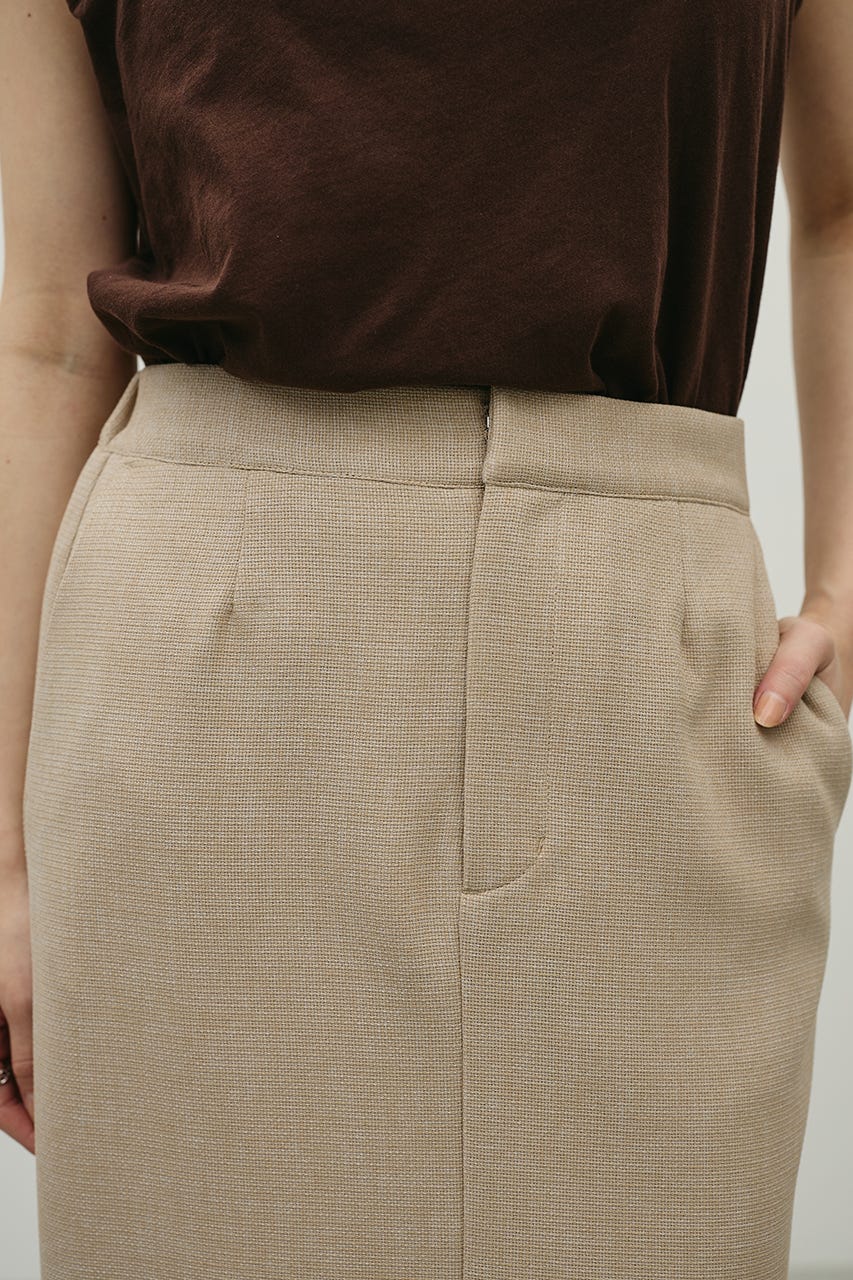 リネンライクストレートスカート BEG M