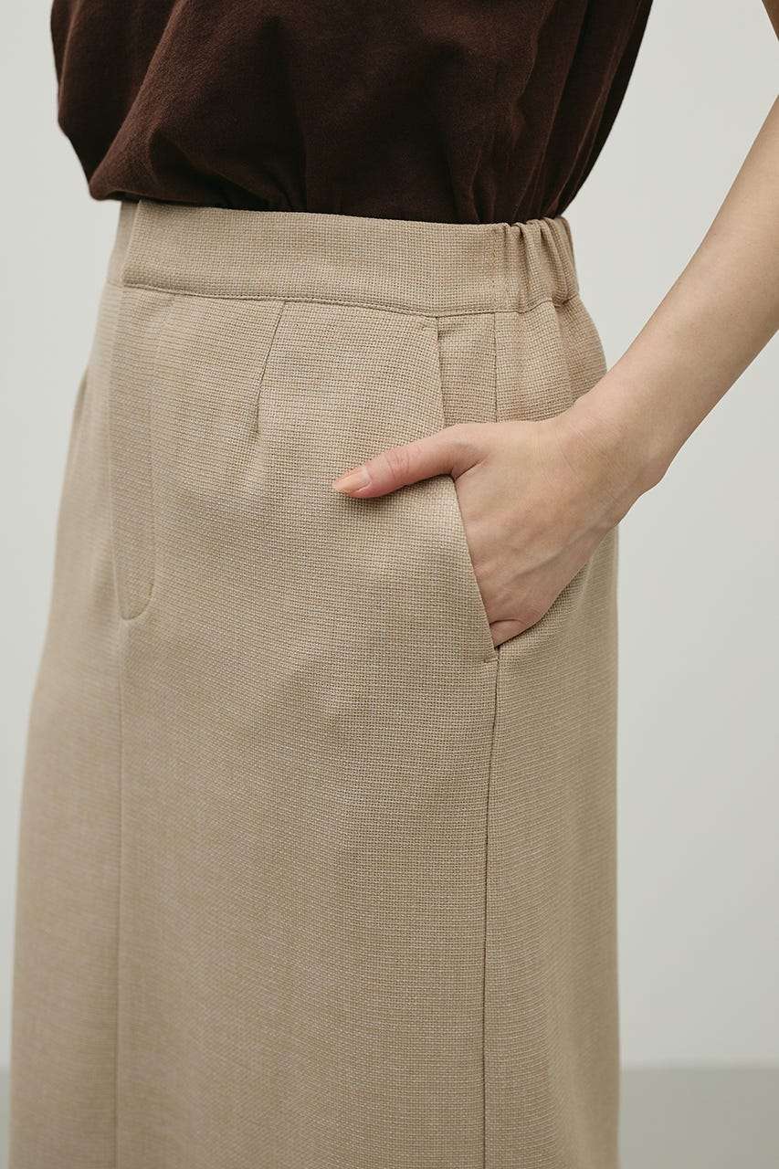 リネンライクストレートスカート BEG M