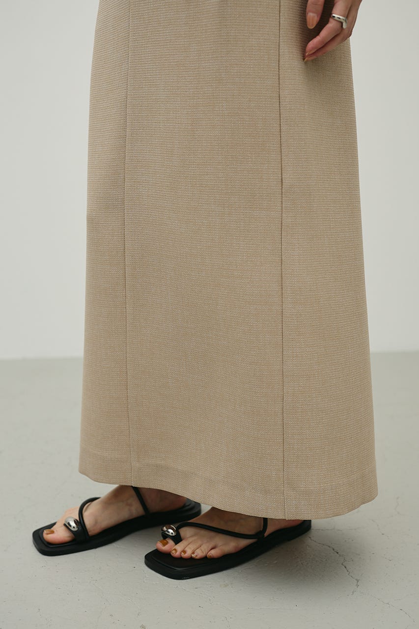 リネンライクストレートスカート BEG M