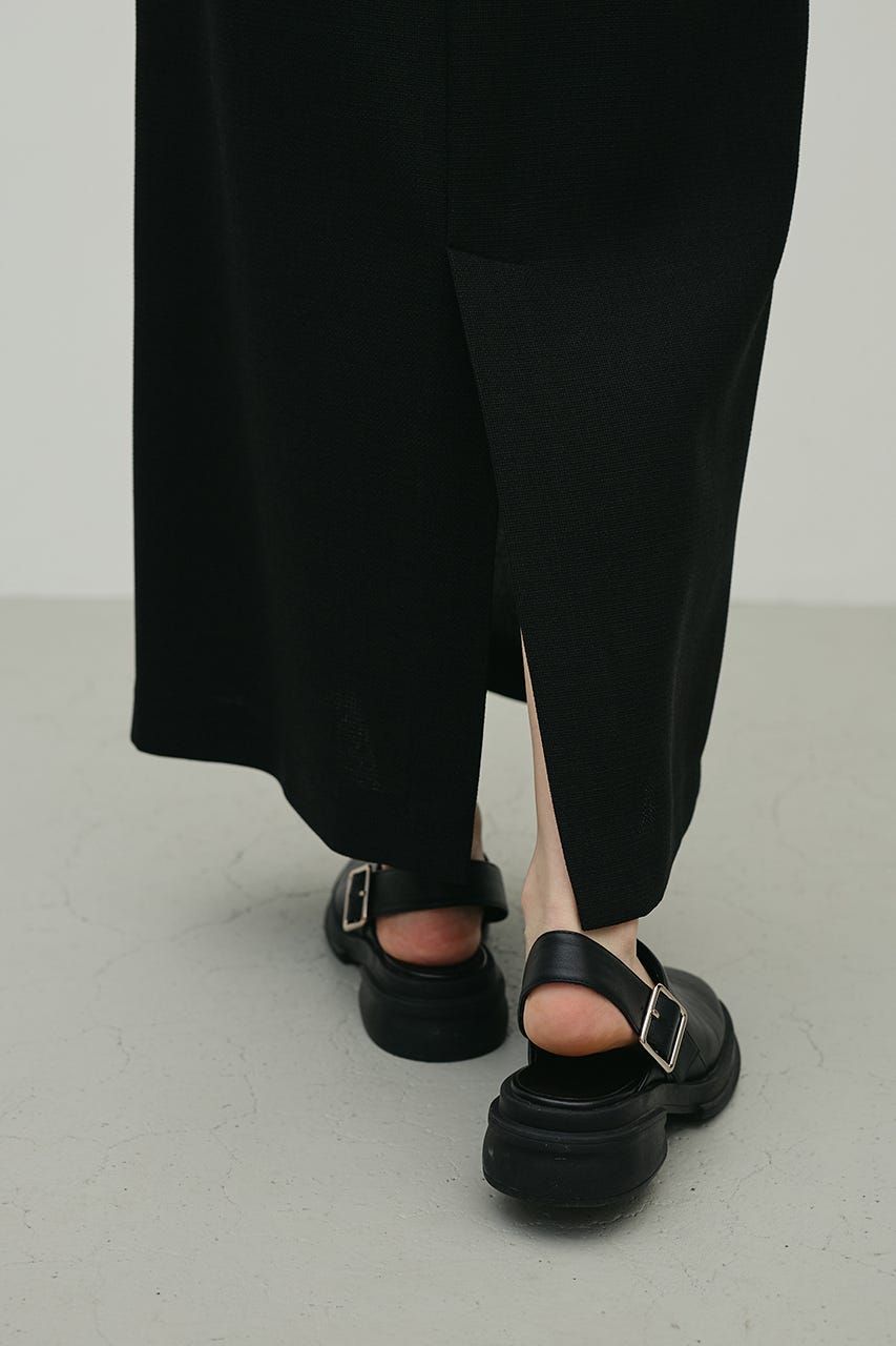 リネンライクストレートスカート BLK M