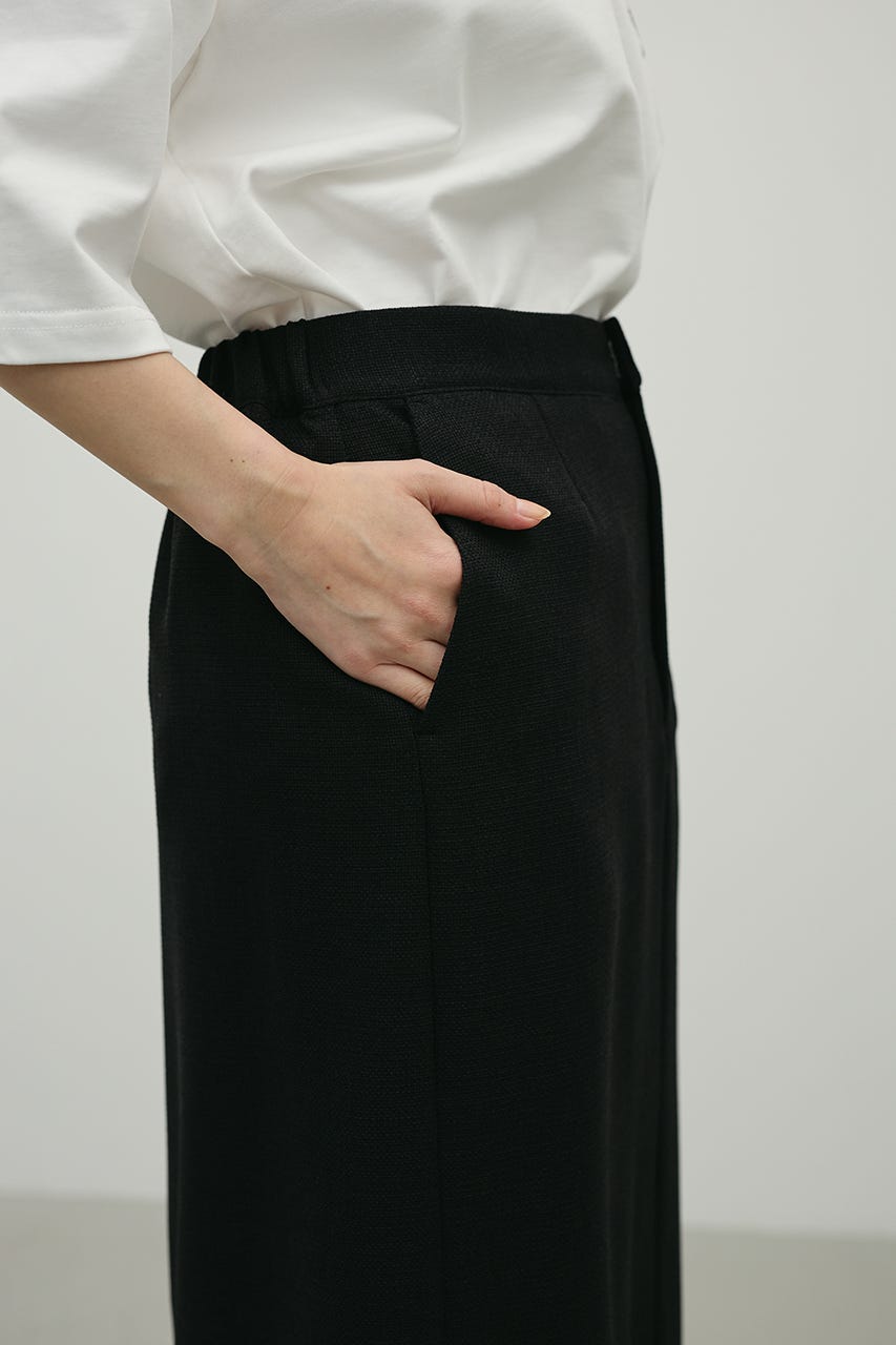 リネンライクストレートスカート BLK M