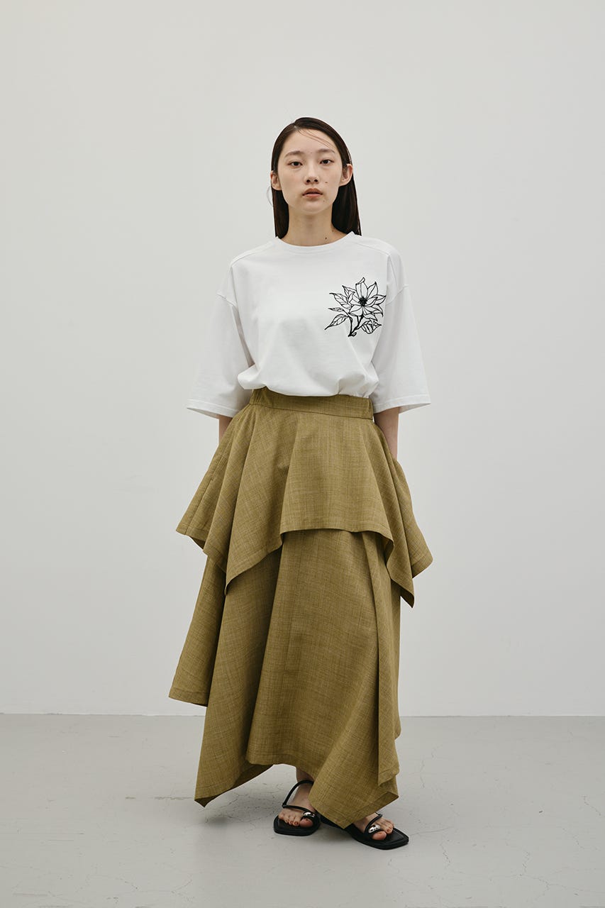 レイヤードフレアスカート BEG M