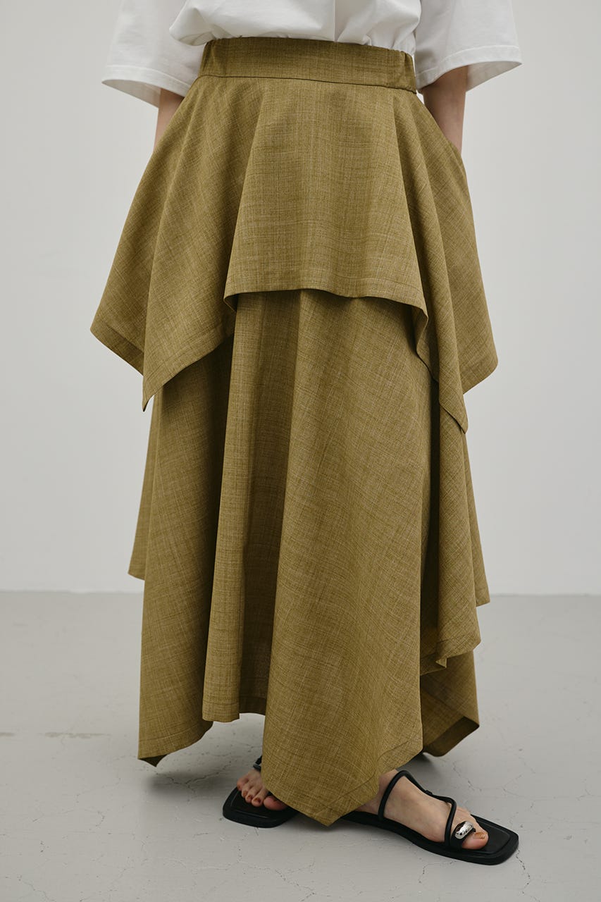 レイヤードフレアスカート BEG M