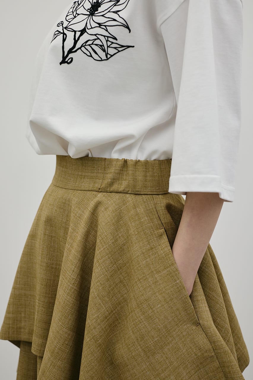 レイヤードフレアスカート BEG M