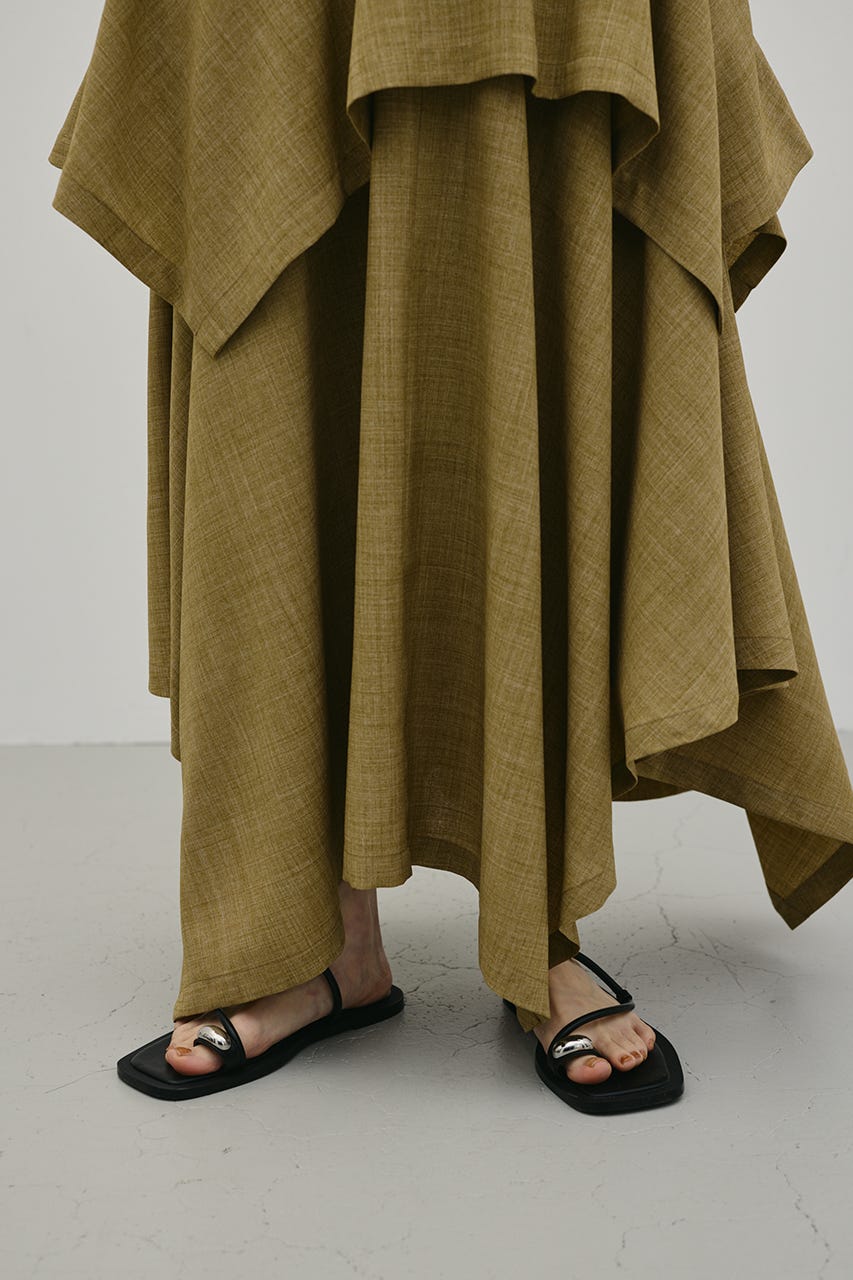 レイヤードフレアスカート BEG M