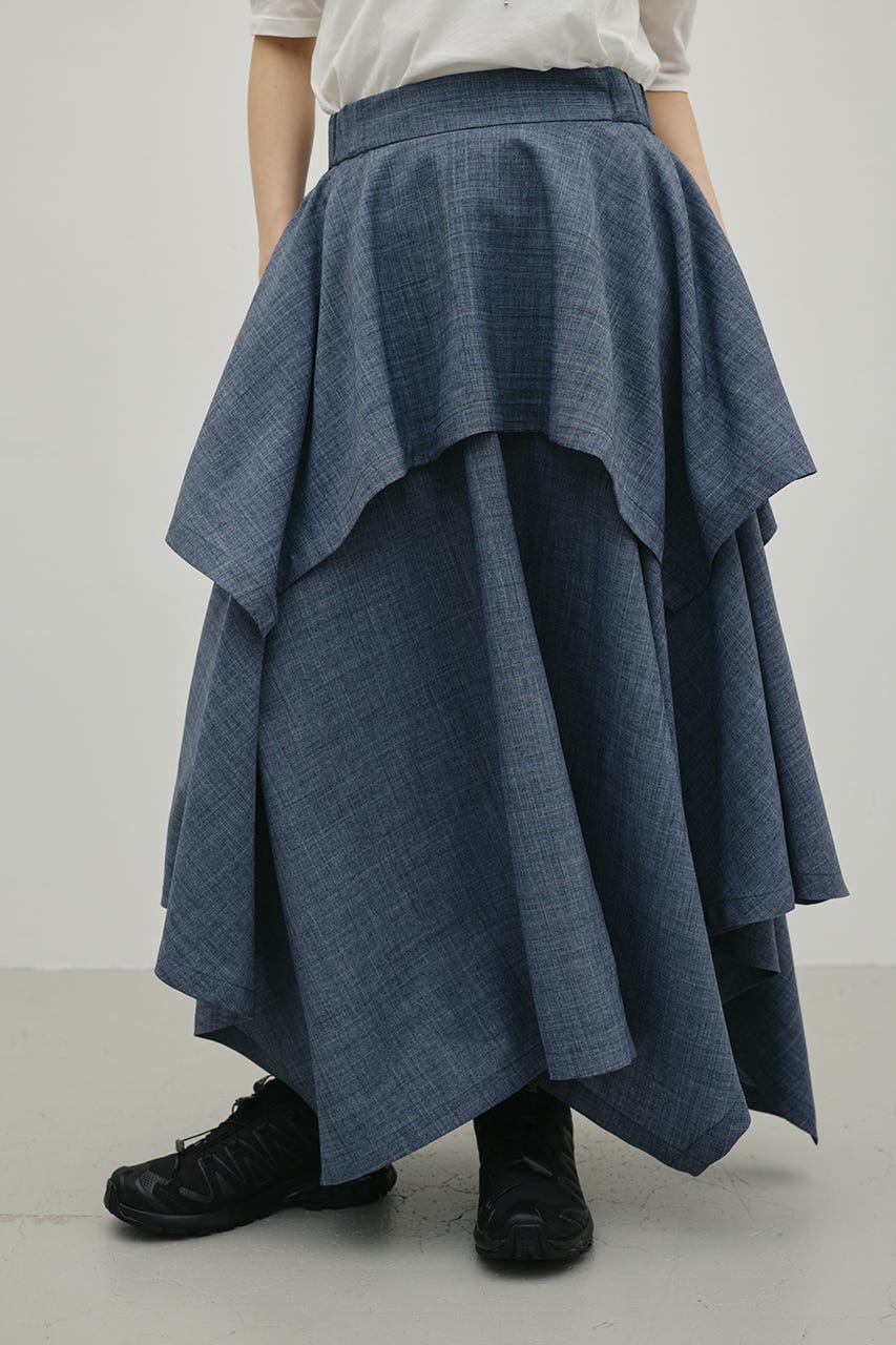 レイヤードフレアスカート GRY M