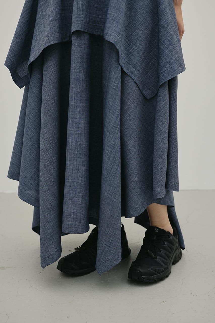 レイヤードフレアスカート GRY M