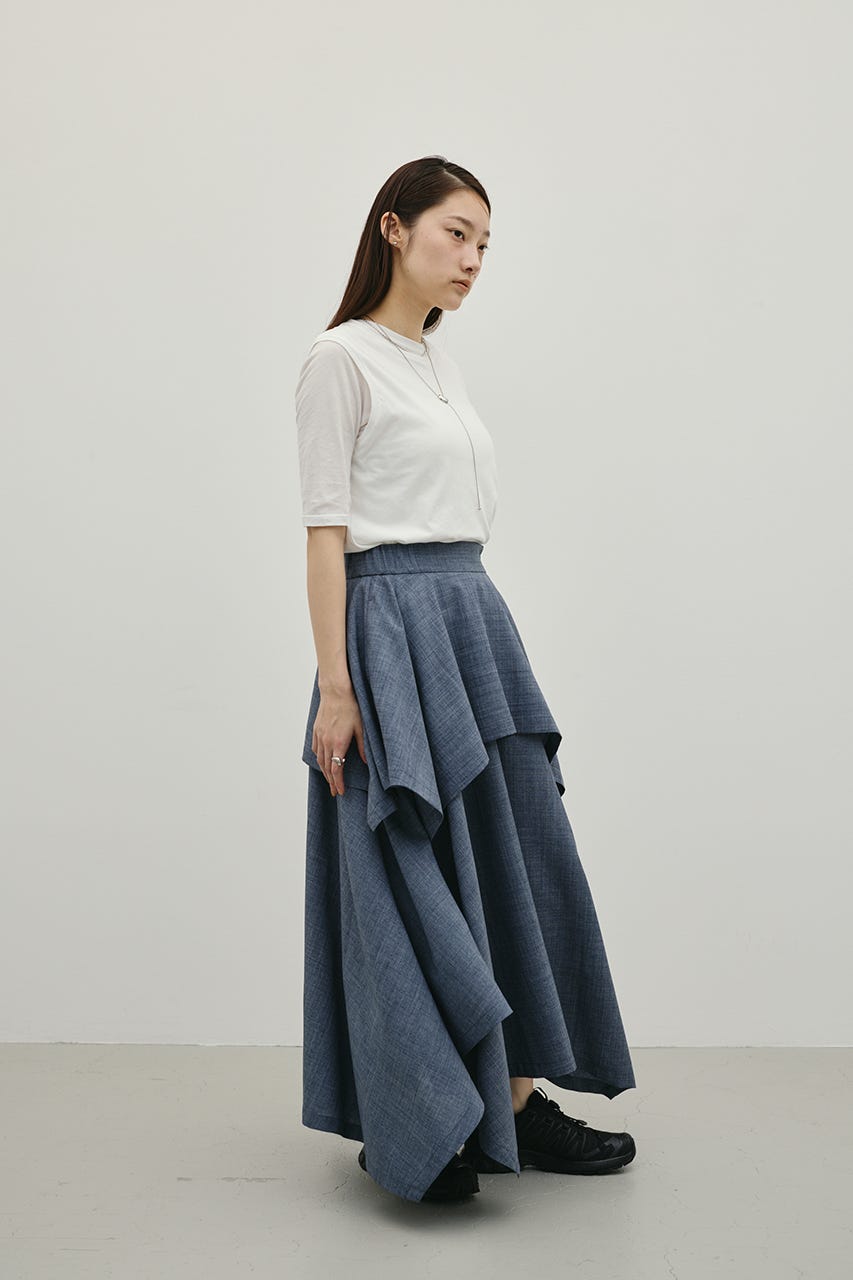 レイヤードフレアスカート GRY M