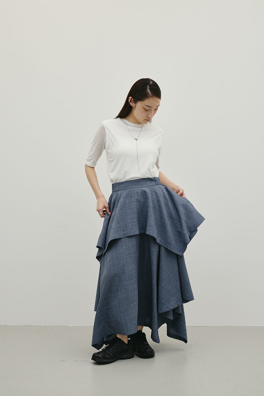 レイヤードフレアスカート GRY M