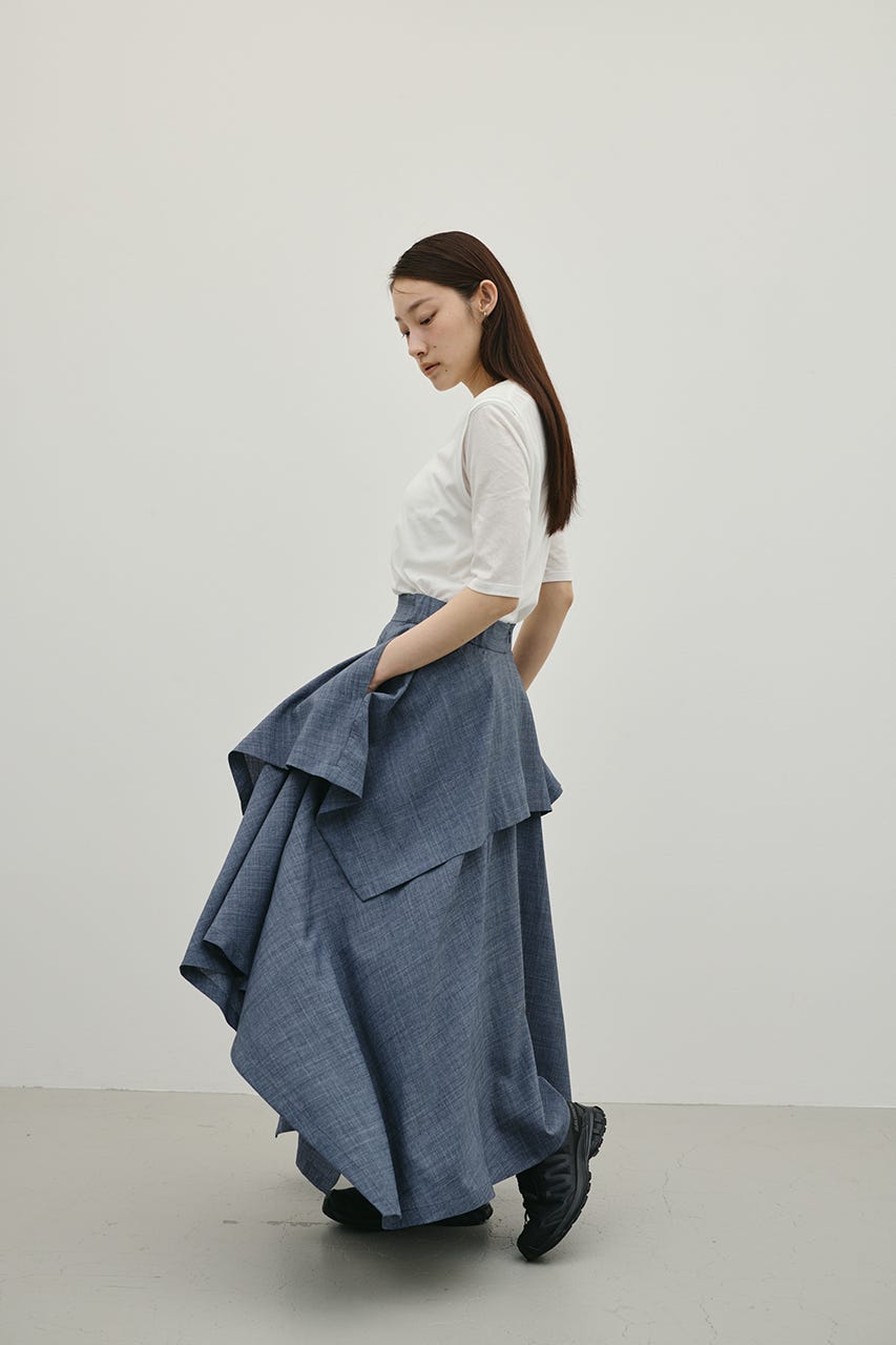 レイヤードフレアスカート GRY M