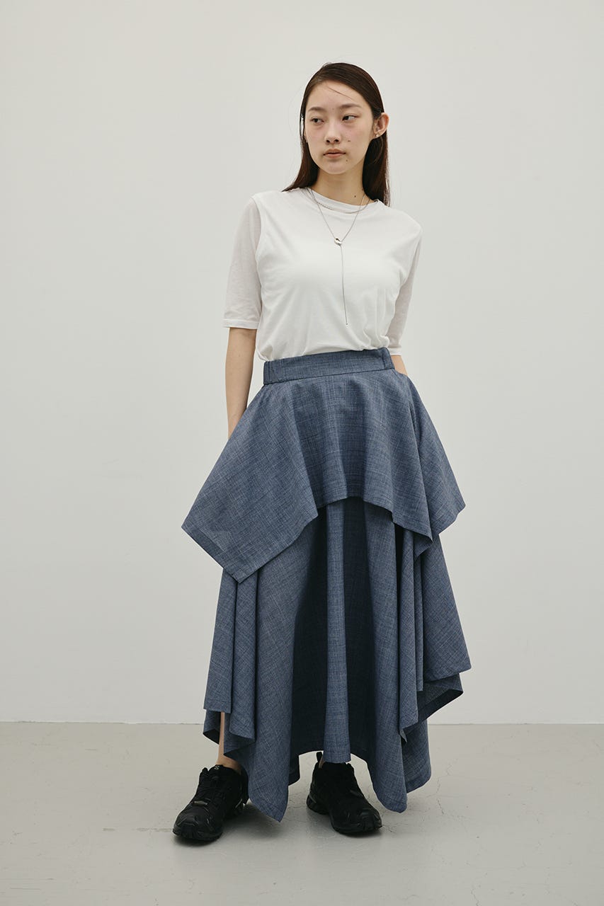 レイヤードフレアスカート GRY M