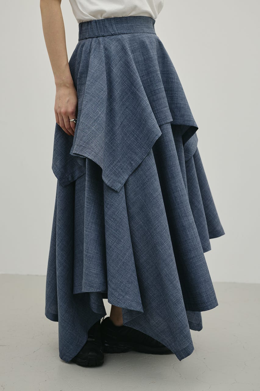 レイヤードフレアスカート GRY M