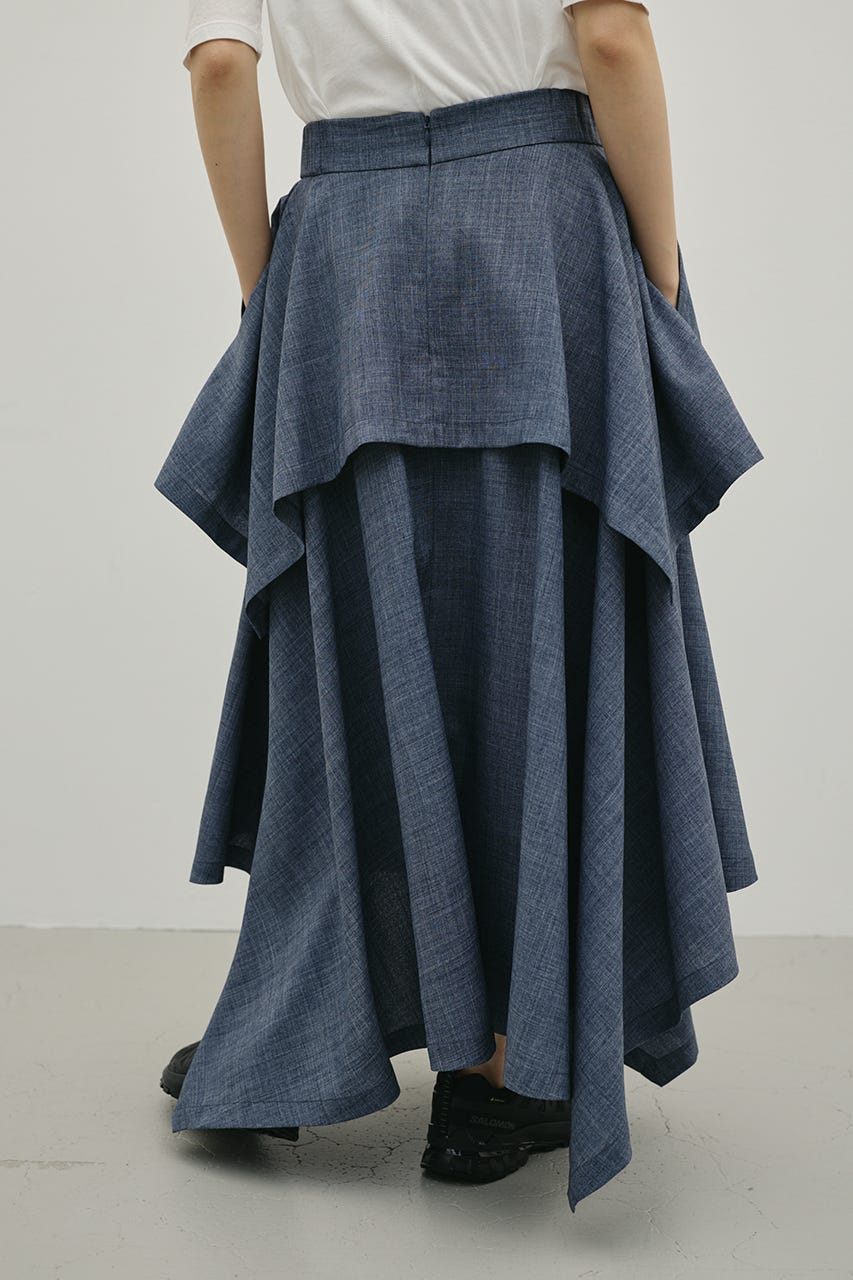 レイヤードフレアスカート GRY M