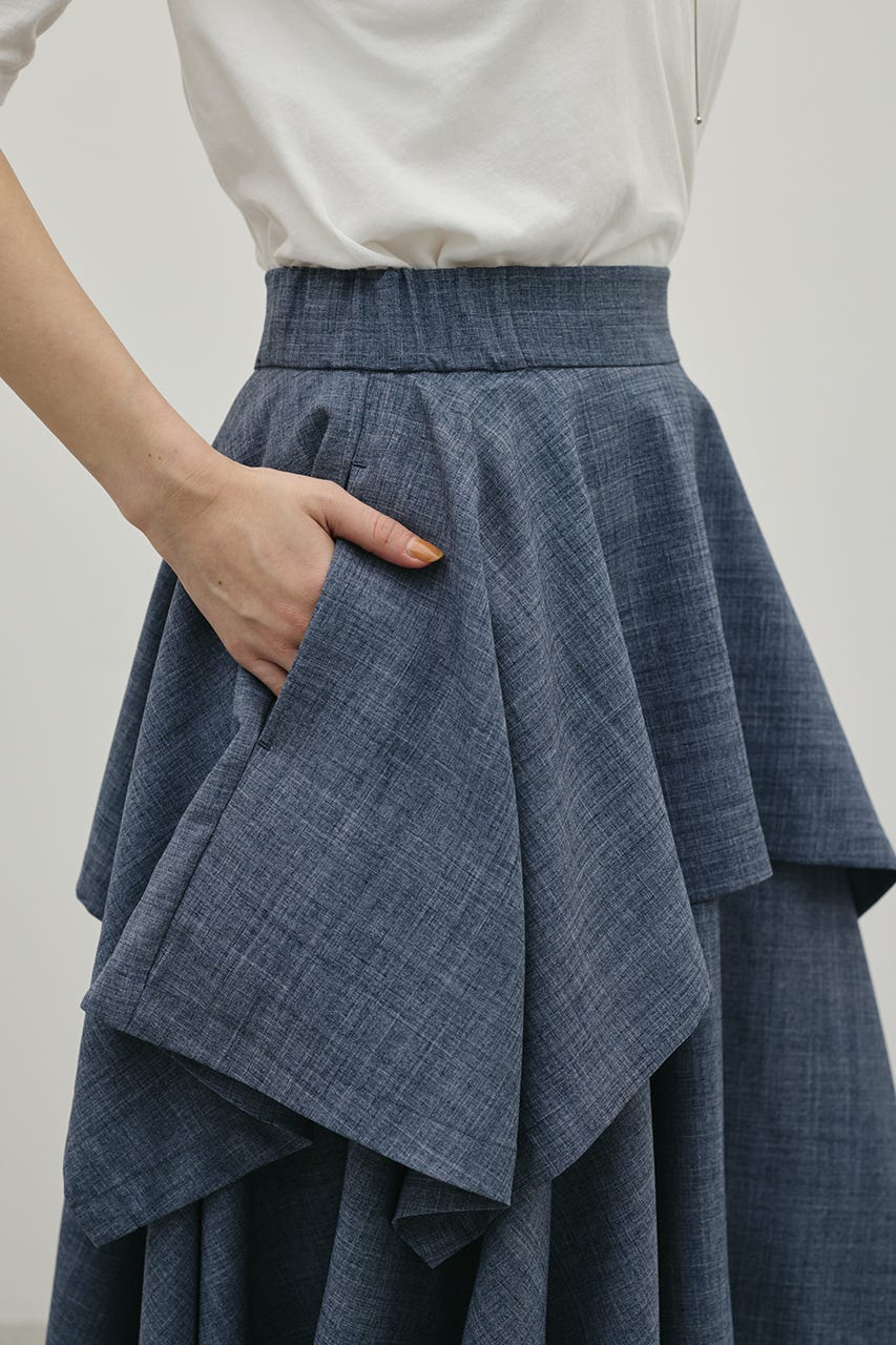 レイヤードフレアスカート GRY M