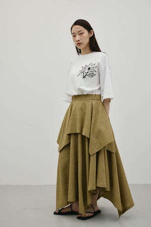 レイヤードフレアスカート