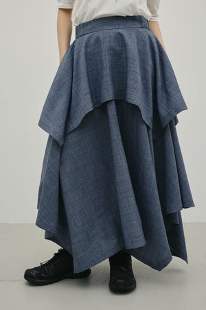 レイヤードフレアスカート
