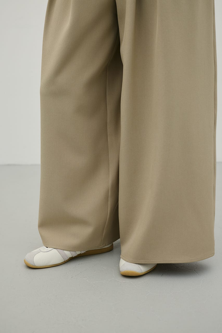 ローウエストタックワイドパンツ BEG S