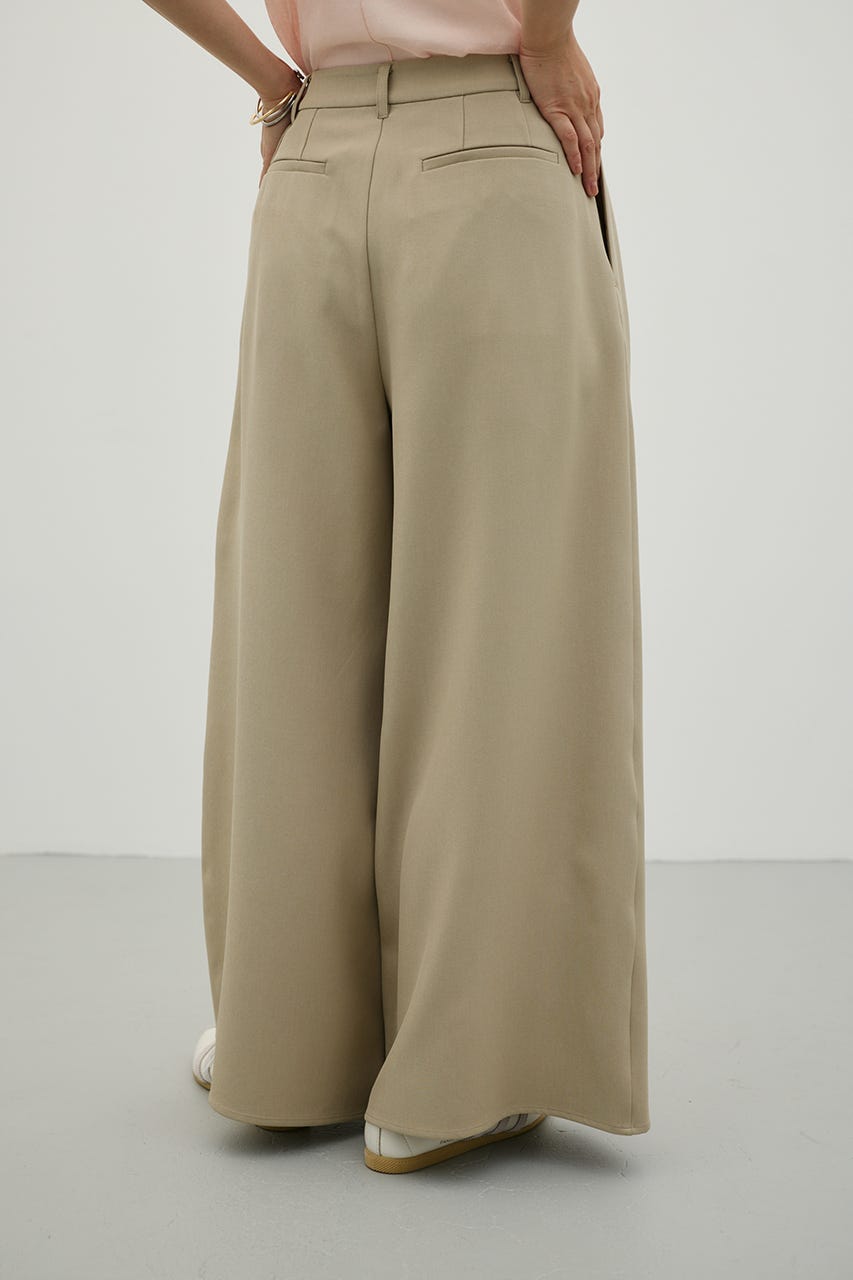 ローウエストタックワイドパンツ BEG S