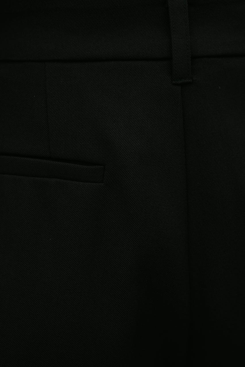 ローウエストタックワイドパンツ BLK S
