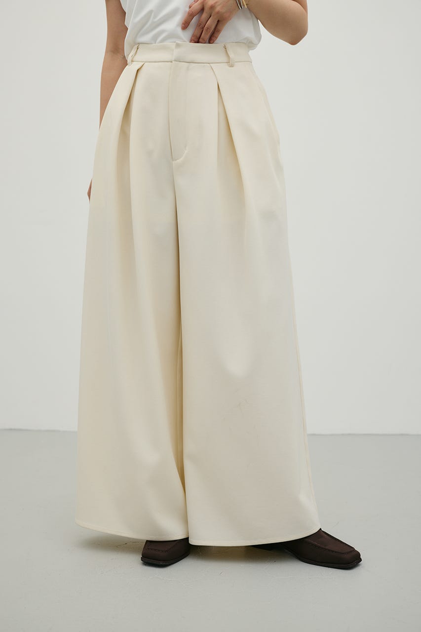 ローウエストタックワイドパンツ IVOY M