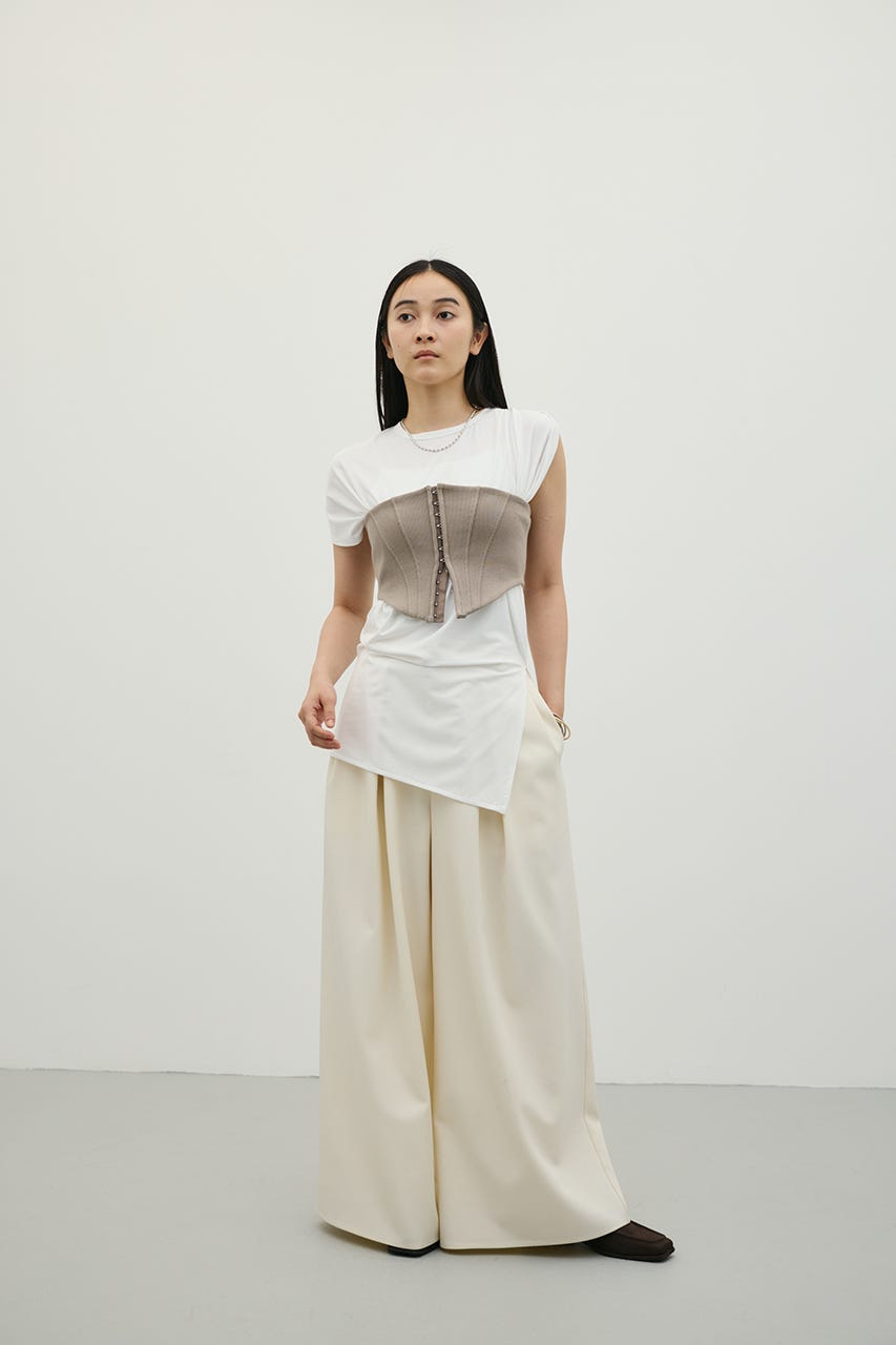 ローウエストタックワイドパンツ IVOY M