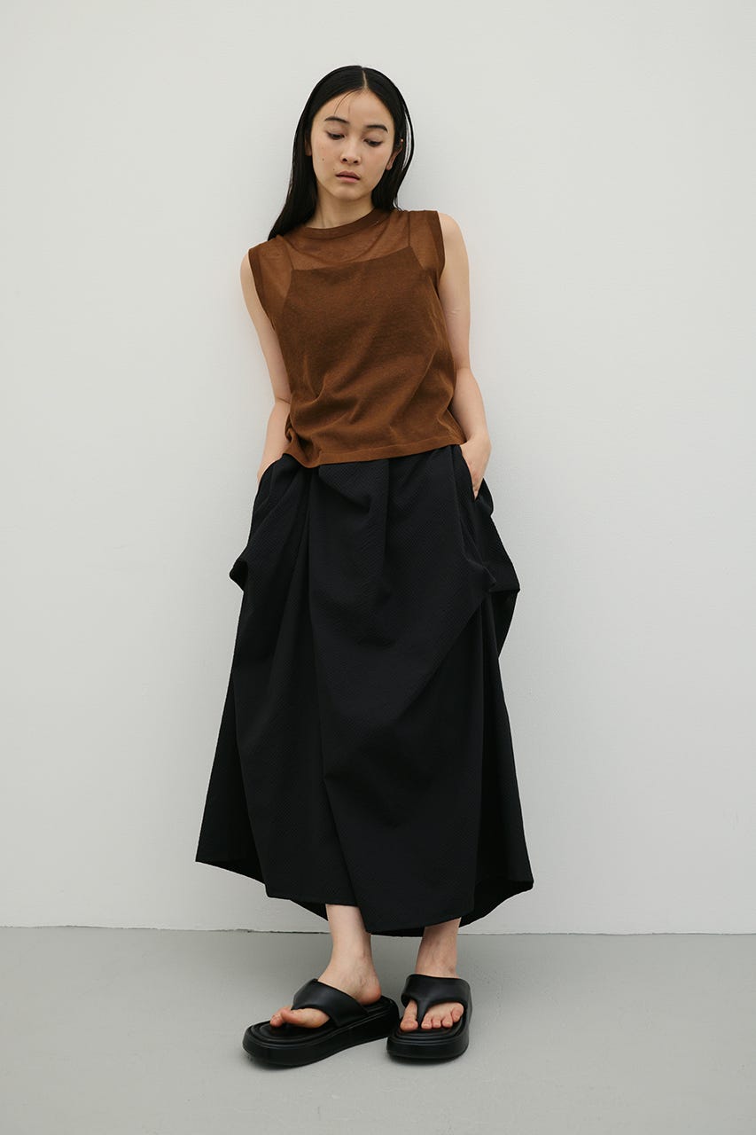 ランダムタックサッカースカート BLK M