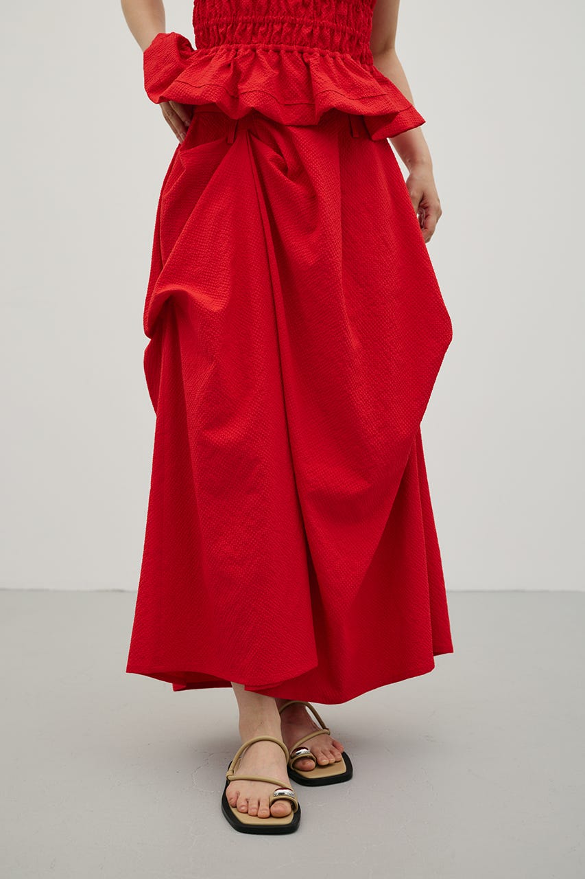 ランダムタックサッカースカート RED M