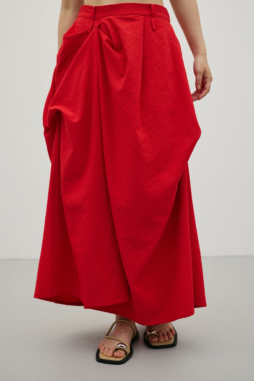 ランダムタックサッカースカート RED M