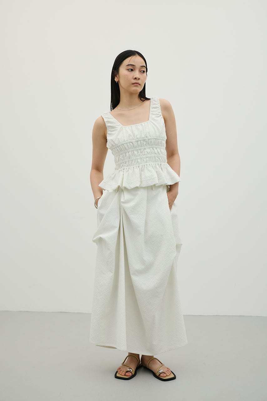 ランダムタックサッカースカート WHT S